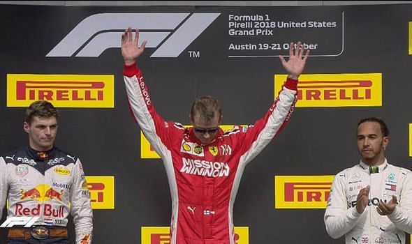 Raikkonen after the US Grand Prix victory