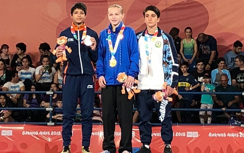 Simran won silver in wrestling