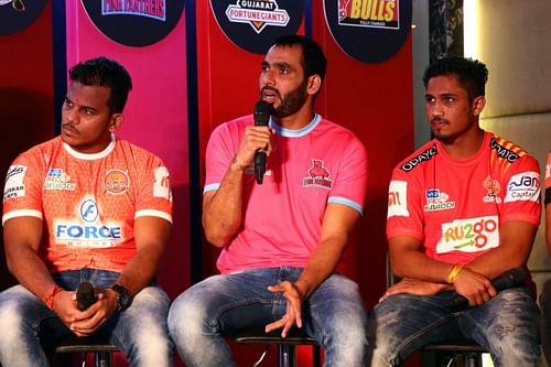 Anup Kumar at the captain's meet a few days before the start of season six