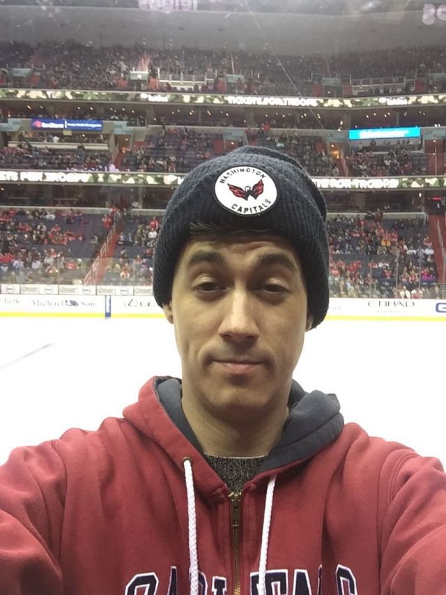 John LaPrade of Furnace Record Pressing at a Washington Capitals game