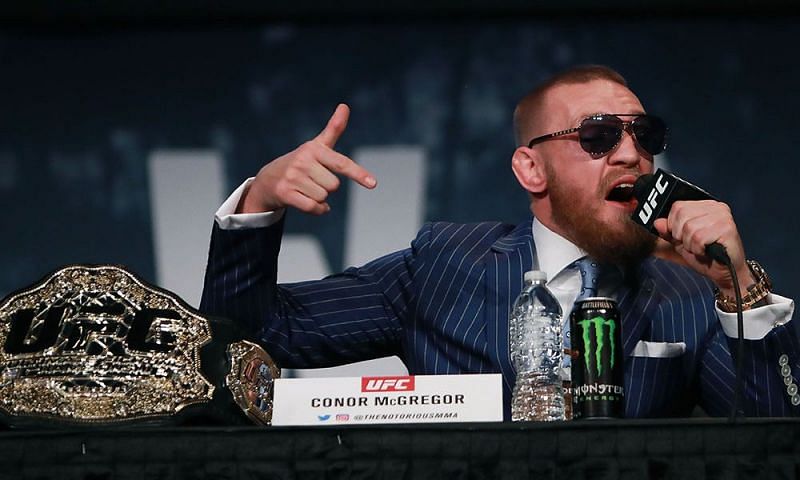 Conor McGregor at the UFC 205 pre-fight press conference lashing out insults at Eddie Alvarez