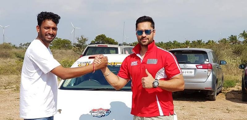 Vamcy Merla [L] with Gaurav Gill during the training sessions