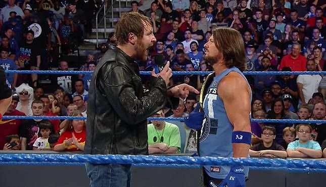 Dean Ambrose face to face with AJ Styles