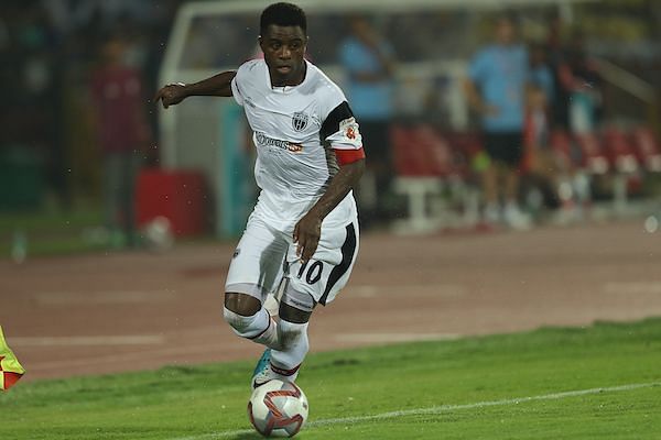 Bartholomew Ogbeche levelled the scoreline by scoring NEUFC's second goal in the 2nd half