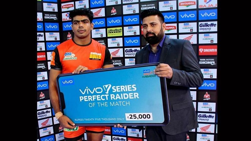 Pawan Kumar won the Perfect Raider of the Match for his 16-point performance.