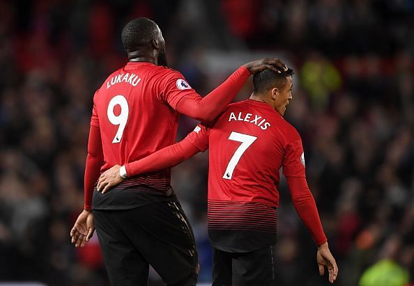 Alexis Sanchez with Romelu Lukaku