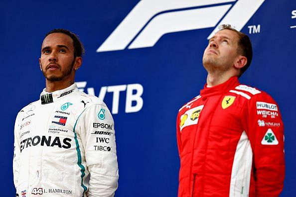 Hamilton is currently 67 points ahead of Vettel