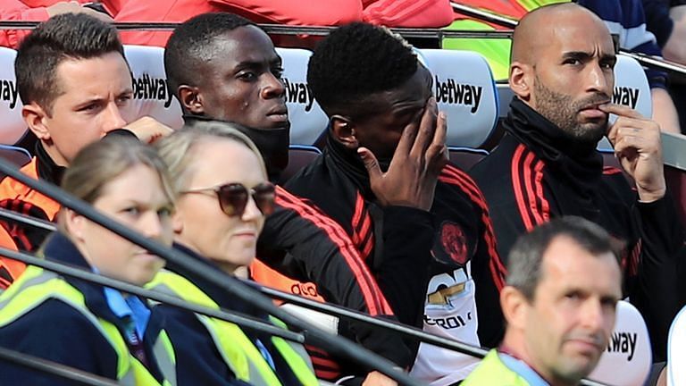 Eric Bailly saw his place at center back taken away by midfielder, McTominay on the bench against West Ham 