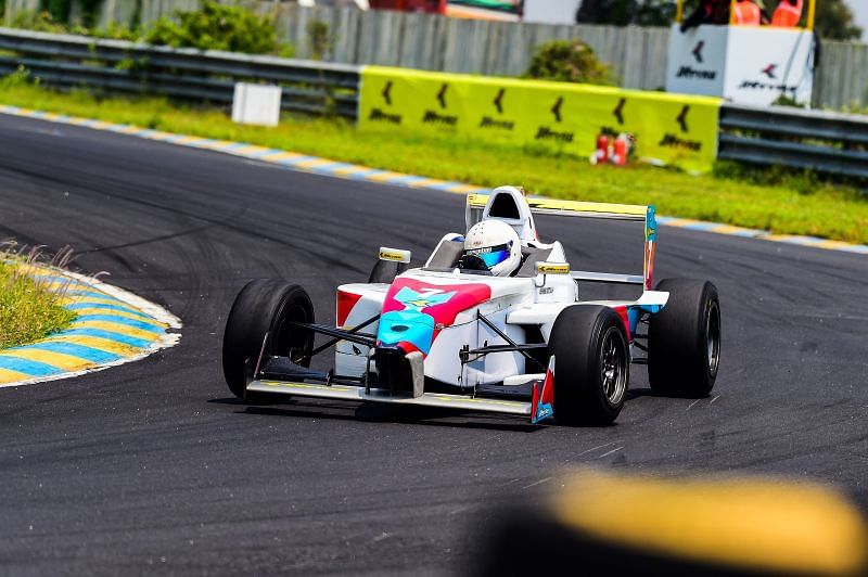 Chennai&#039;s Ashwin Datta in action during 21st JK Tyre FMSCI National Racing Championship&#039;s round 3