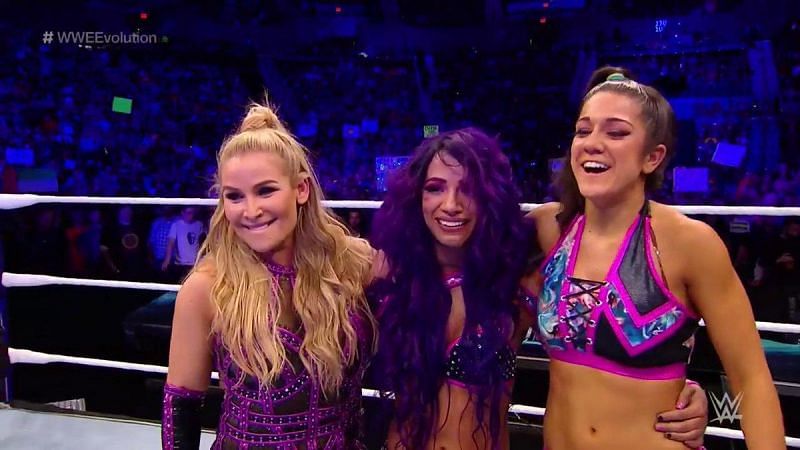 Wwe Evolution 2018 Sasha Banks Bayley And Natalya Vs The