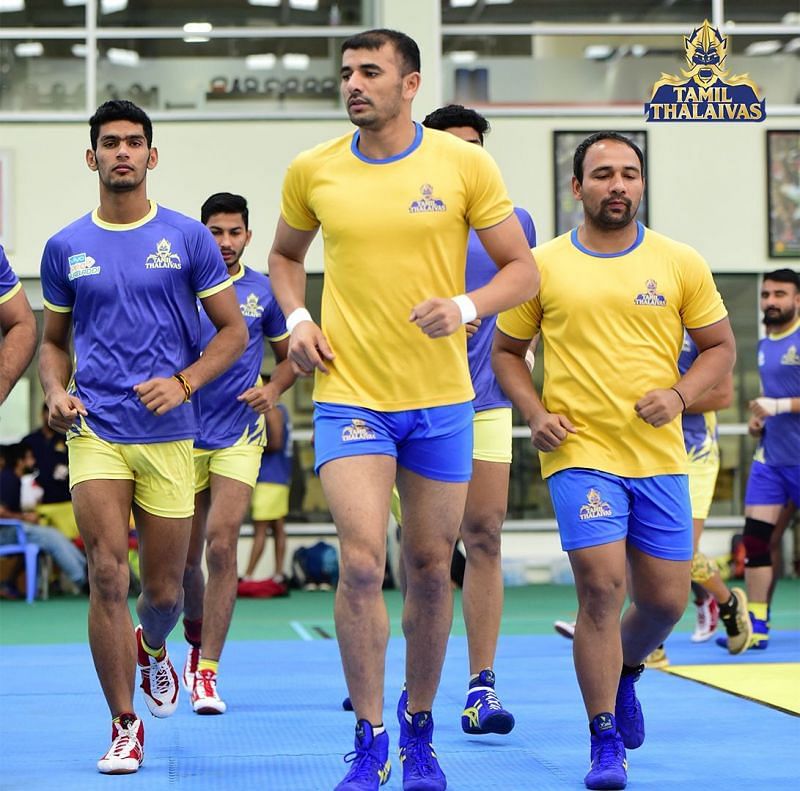 Ajay Thakur during a training session