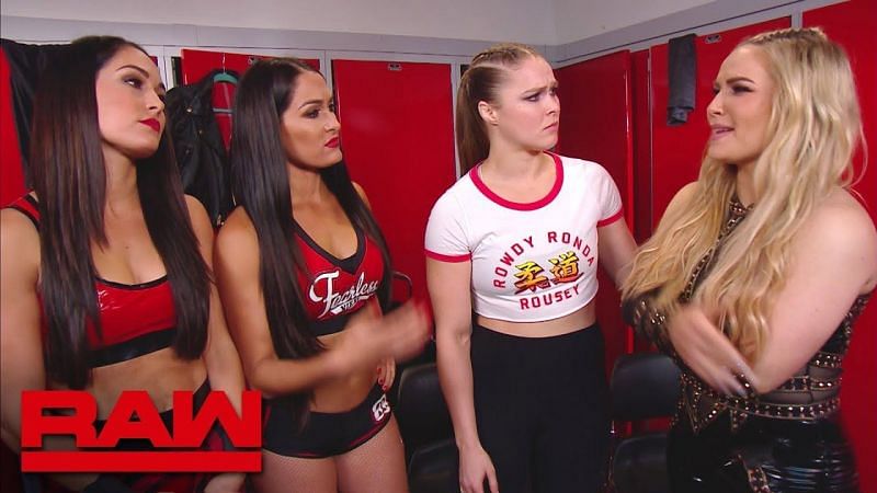 Image result for The bella twins and Ronda Rousey