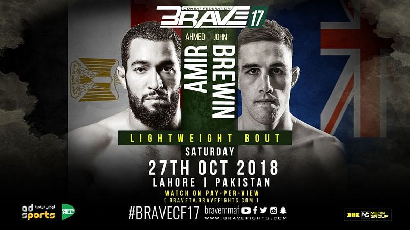 Ahmed Amir will face John Brewin at Brave 17