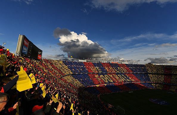 The Camp Nou crowd ahead of El Cl&Atilde;&iexcl;sico on Sunday