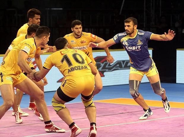 Ajay Thakur looking for a point