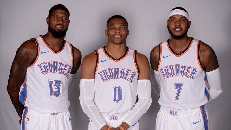 Paul George, Russell Westbrook, Carmelo Anthony
