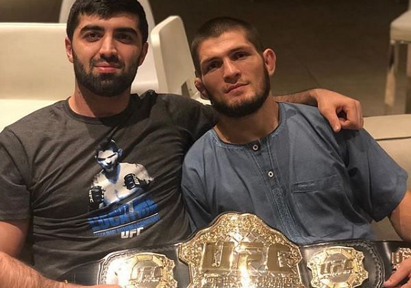 Rizvan Magomedov with the Khabib Nurmagomedov after UFC 229.