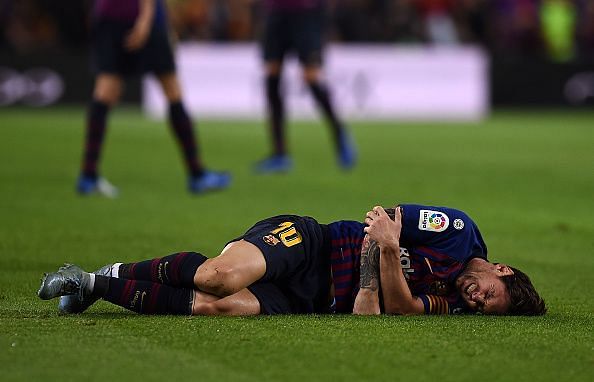 Lionel Messi is set to miss vital games after sustaining an injury to his right arm