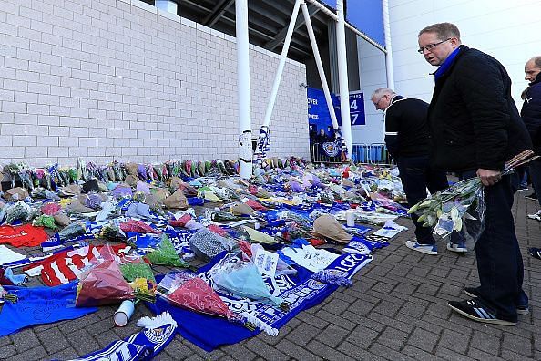 Mourners Pay Tribute After Helicopter Crash at King Power Stadium in Leicester