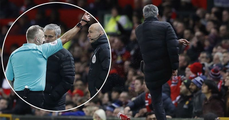 Mourinho was instantly sent off the field for kicking a water bottle into the crowds. (IMAGE: Reuters)