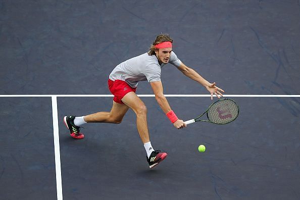 2018 Rolex Shanghai Masters - Tsitsipas moves in for a volley