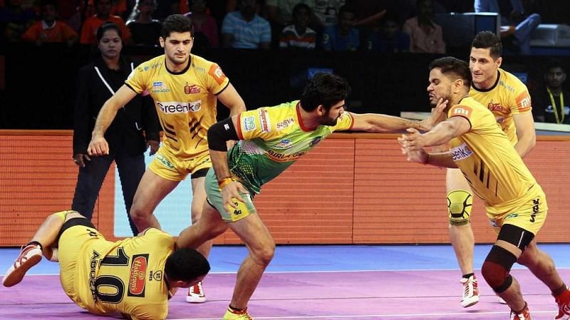 Pardeep Narwal had a bad day in office with just 5 raid points in the match.