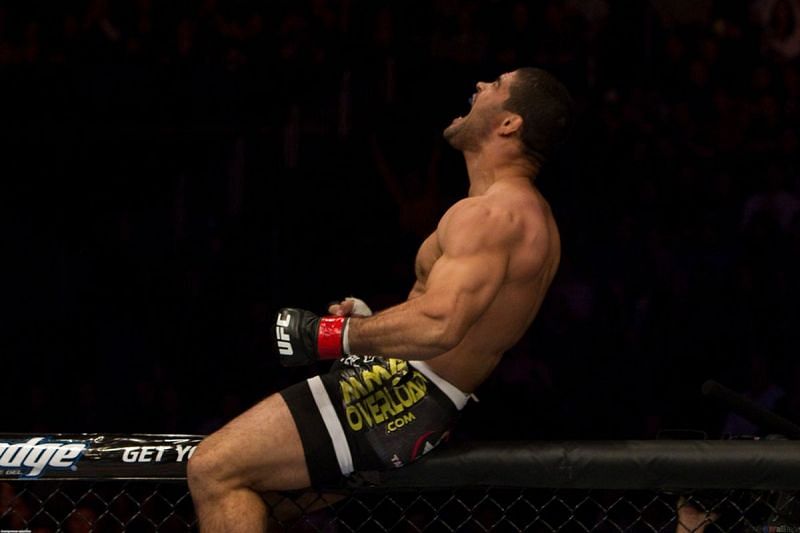 Rousimar Palhares celebrated his win against Dan Miller a little too early