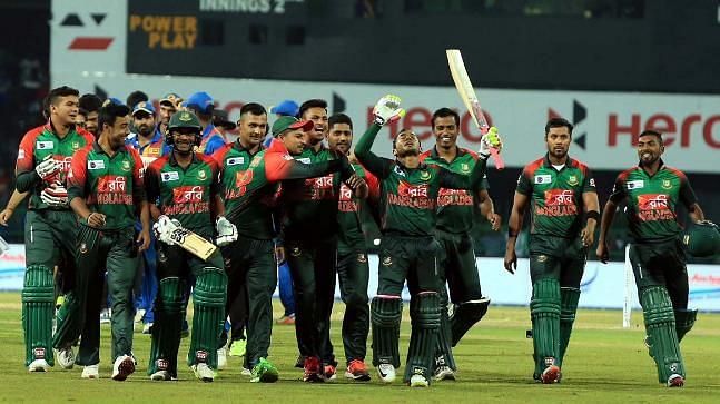 Bangladesh celebrating their win