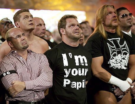 WWE superstars cry during the Eddie Guerrero Tribute Show.