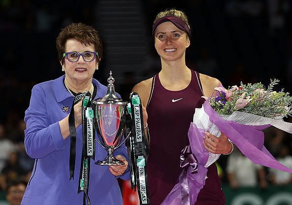 Elina Svitolina (right) with Billie Jean King