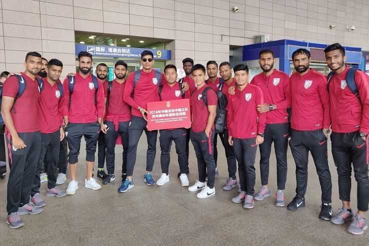 The Indian national football team in China (Image: AIFF Media)