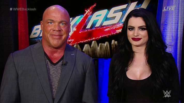 Kurt Angle and SmackDown Live GM Paige