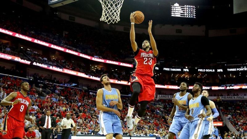 Anthony Davis lit up the Smoothie King Center in opener against Denver Nuggets. Credits: ESPN