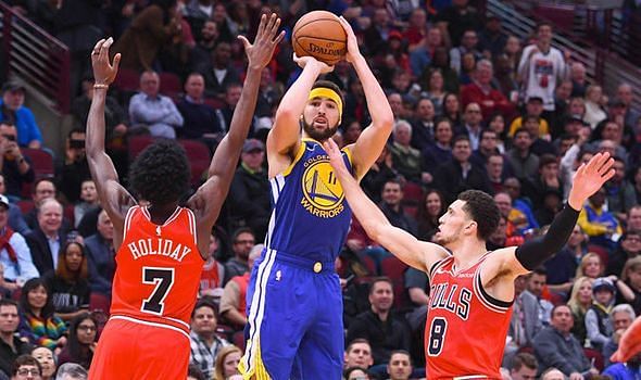 Klay Thompson exploded at the United Center. Credit: Daily Express