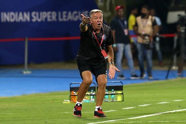 Cesar Ferrando in action at the touchline during the game [Credits: ISL]