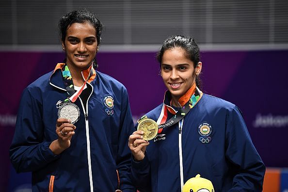 PV Sindhu (left) and Saina Nehwal