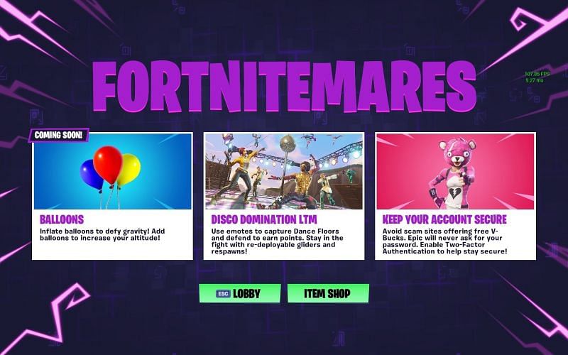 Fortnitemare challenges and event.