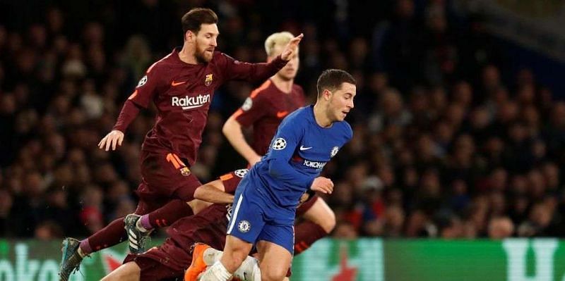Hazard and Chelsea lost to Barcelona in the round of 16 of last season&#039;s Champions League