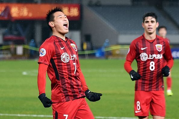 Wu Lei plays for Shanghai SIPG in the CSL