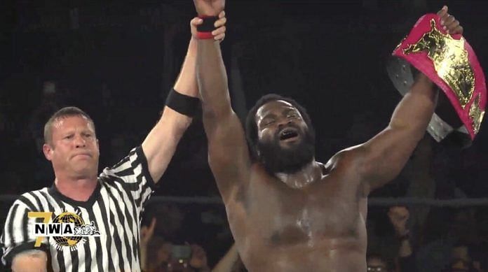 Willie Mack following his NWA National Championship win