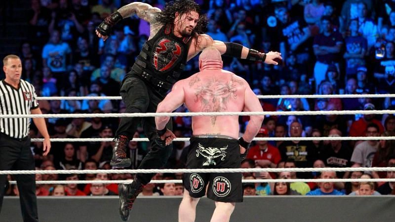 Roman Reign hits &#039;The Beast&#039; Brock Lesnar With A Superman Punch