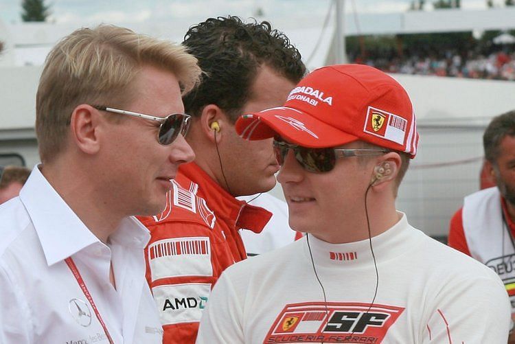 Mika Hakkinen and Kimi Raikkonen