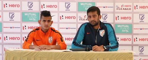 Floyd Pinto (right), coach of the Indian Arrows (Image: AIFF Media)