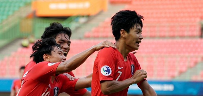 Jeon Se-Jin on the extreme right proved the difference in South Korea&#039;s victory (Image Courtesy: AFC)