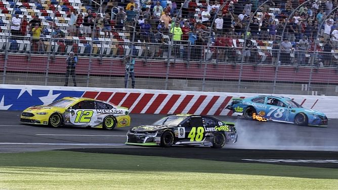 Blaney wins on roval after Johnson crashes out of playoffs