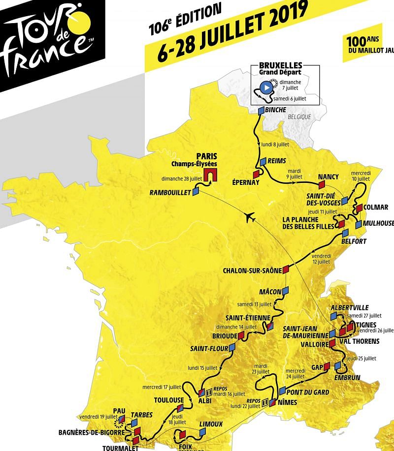 2019 Tour de France celebrates century of yellow jerseys