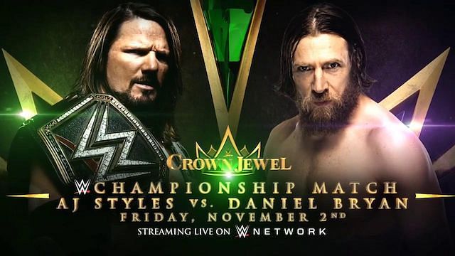 AJ Styles to defend his WWE Championship against Daniel Bryan at WWE Crown Jewel