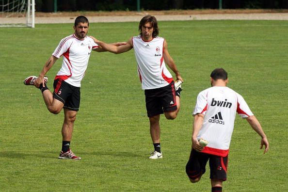 Andrea Pirlo (R) and Gennaro Gattuso (L)