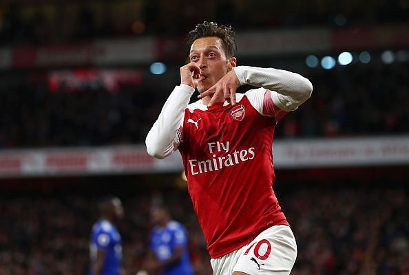 Mesut Ozil inspired his teammates to victory against Leicester City at home