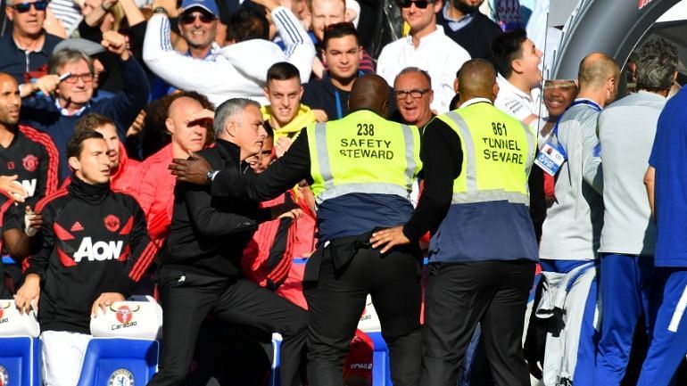 Things heated up on the sidelines as Mourinho found Sarri&#039;s assistants celebration disrespectful